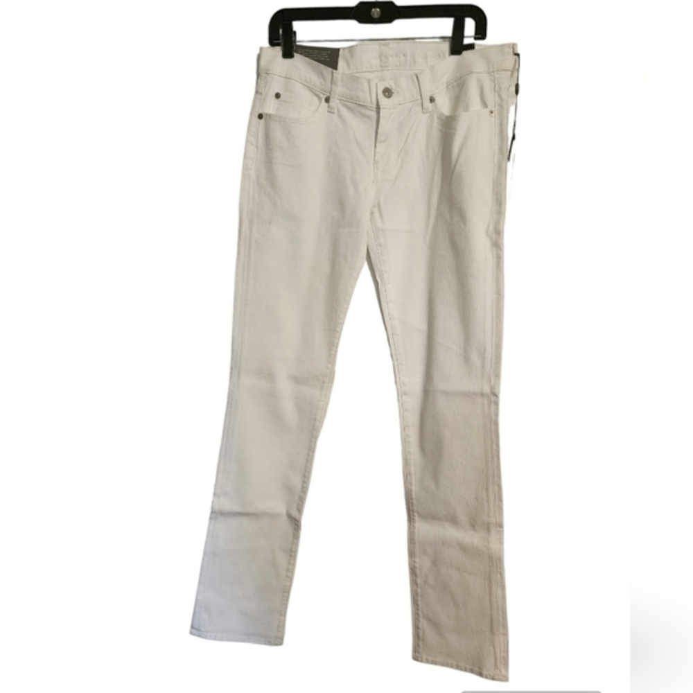 7 for all mankind white‎ jeans